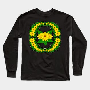 blooming sunflowers flower pattern sunflower in bloom Long Sleeve T-Shirt